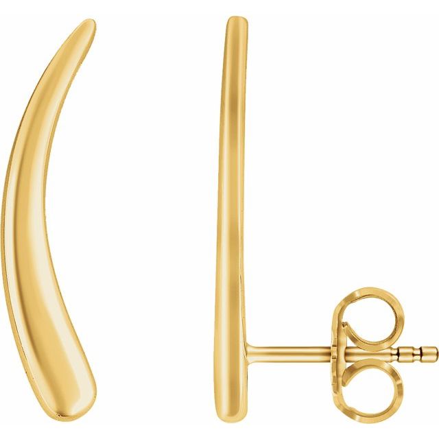 14K Curved Ear Climbers