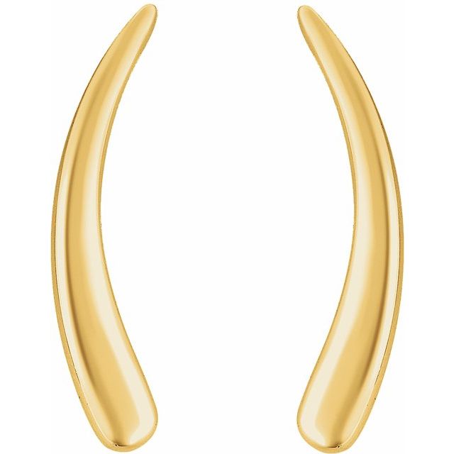 14K Curved Ear Climbers
