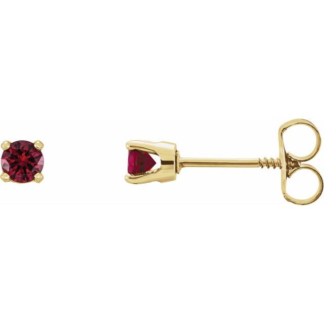 14K Natural Mozambique Garnet Youth Earrings