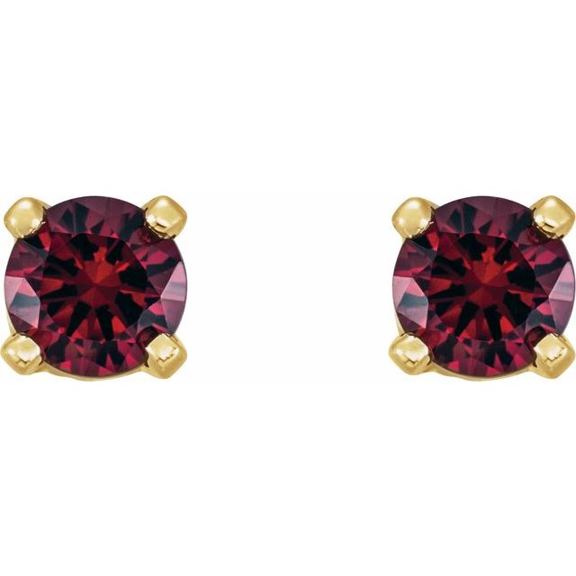 14K Natural Mozambique Garnet Youth Earrings