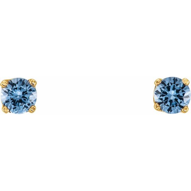 14K Natural Aquamarine Youth Earrings