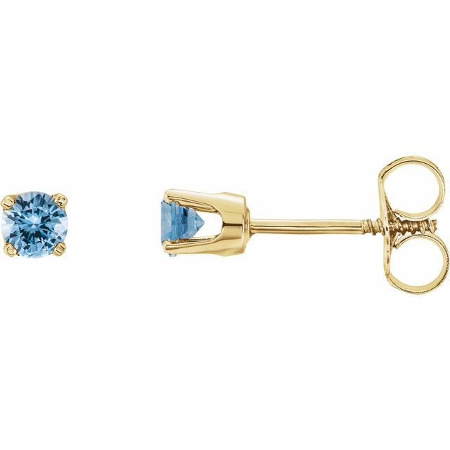 14K Natural Aquamarine Youth Earrings