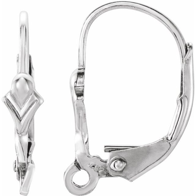 Sterling Silver Fleur-de-Lis Lever Back Earring Top
