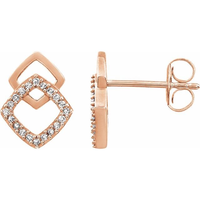 14K 1/10 CTW Natural Diamond Geometric Earrings