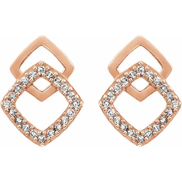 14K 1/10 CTW Natural Diamond Geometric Earrings