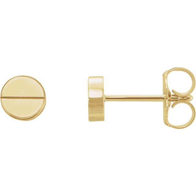 14K Geometric Friction Closure Earrings