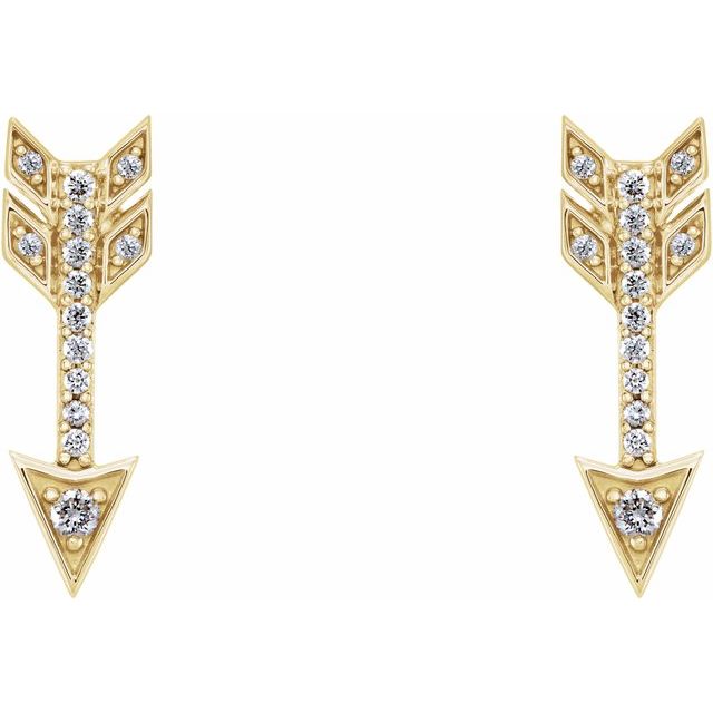 14K 1/6 CTW Natural Diamond Arrow Earrings