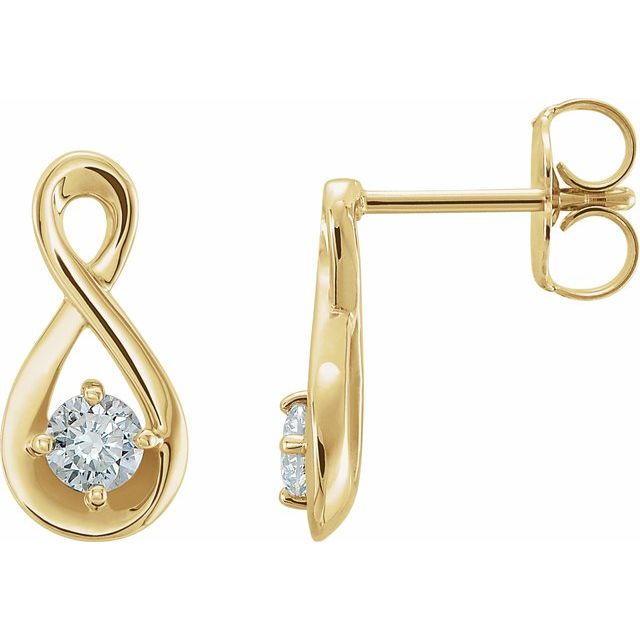 14K 1/5 CTW Natural Diamond Infinity-Inspired Earrings
