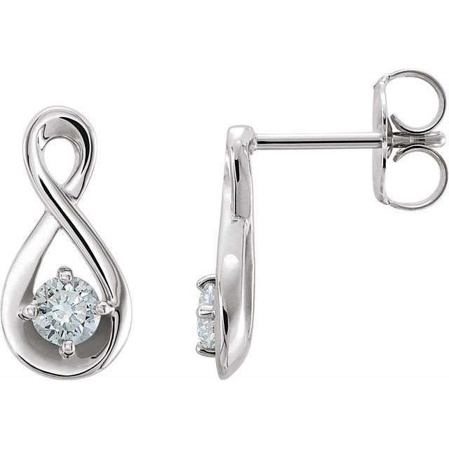14K 1/5 CTW Natural Diamond Infinity-Inspired Earrings