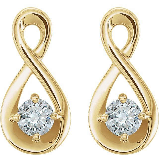 14K 1/5 CTW Natural Diamond Infinity-Inspired Earrings