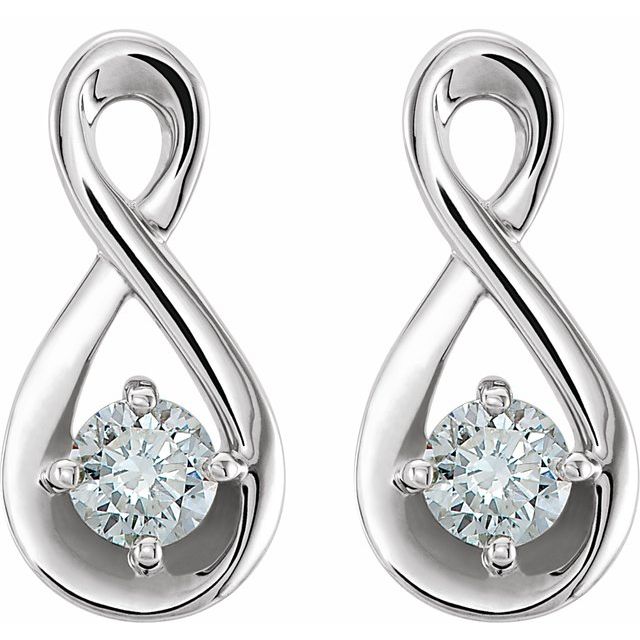 14K 1/5 CTW Natural Diamond Infinity-Inspired Earrings