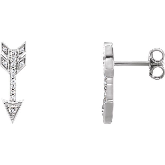 14K 1/6 CTW Natural Diamond Arrow Earrings