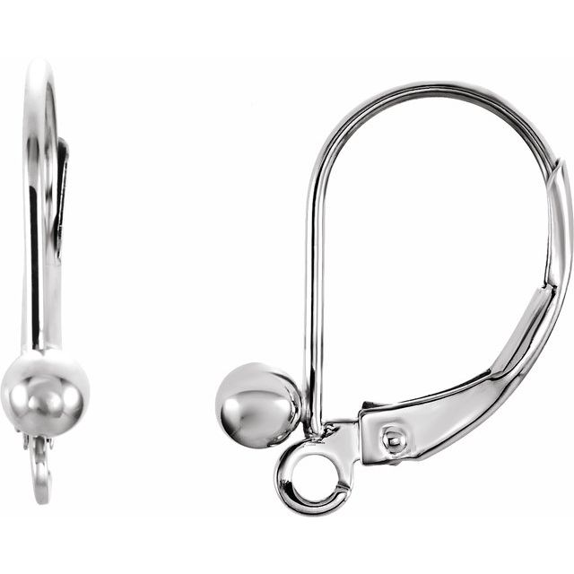 Sterling Silver Lever Back Ball Earring Top