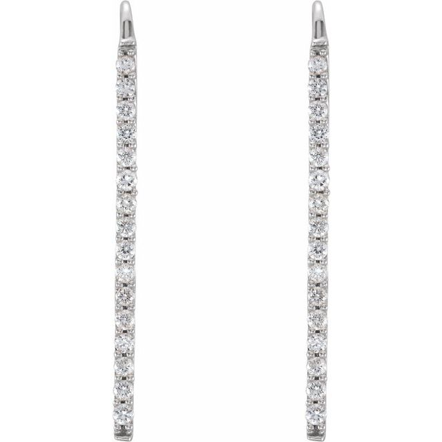 14K 1/3 CTW Natural Diamond Bar Earrings