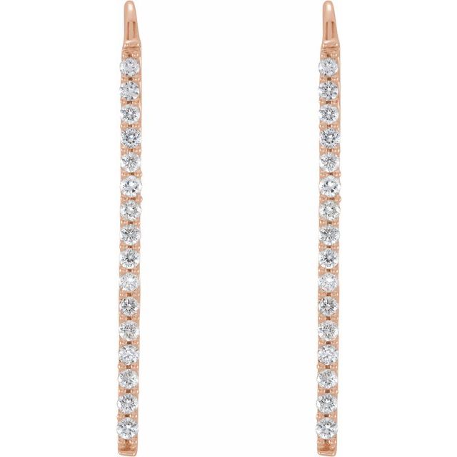 14K 1/3 CTW Natural Diamond Bar Earrings