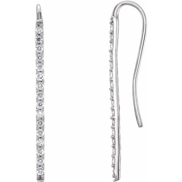 14K 1/3 CTW Natural Diamond Bar Earrings