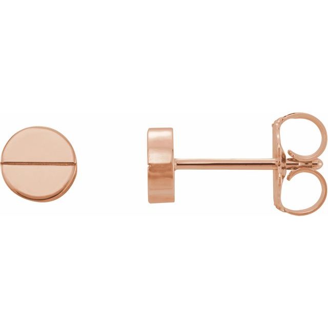 14K Geometric Friction Closure Earrings