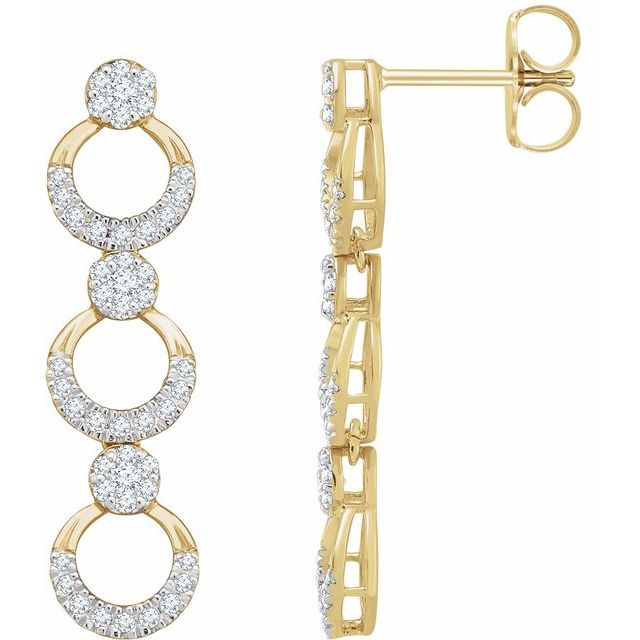 14K 1/2 CTW Natural Diamond Geometric Earrings