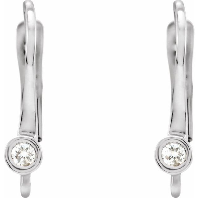 14K .03 CTW Natural Diamond Lever Back Earring Top