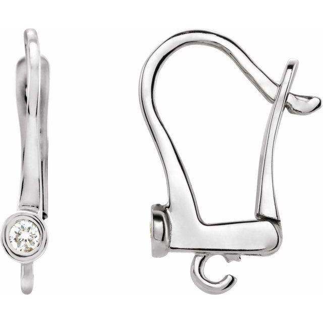 14K .03 CTW Natural Diamond Lever Back Earring Top