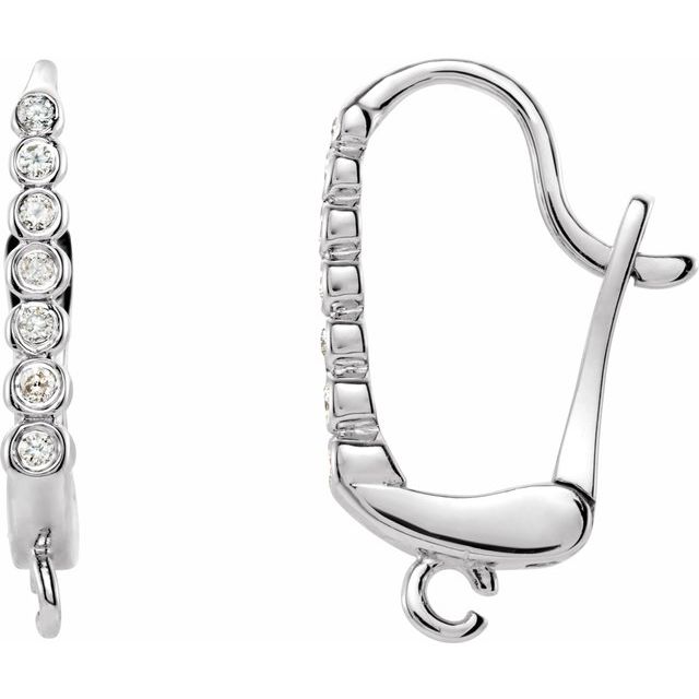 14K .04 CTW Natural Diamond Lever Back Earring Top