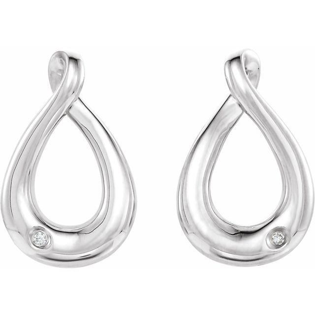 Sterling Silver .015 CTW Natural Diamond Infinity-Inspired Earrings