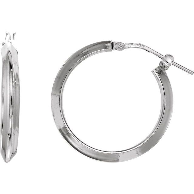 Sterling Silver Knife-Edge Tube Hoop Earrings