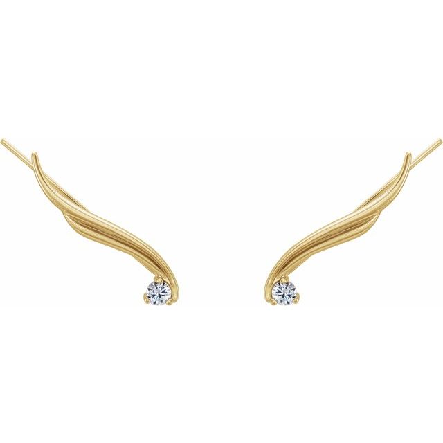 14K 1/5 CTW Natural Diamond Ear Climbers