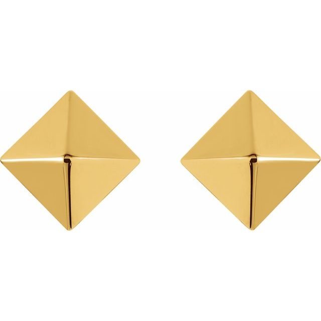 14K Pyramid Stud Earrings