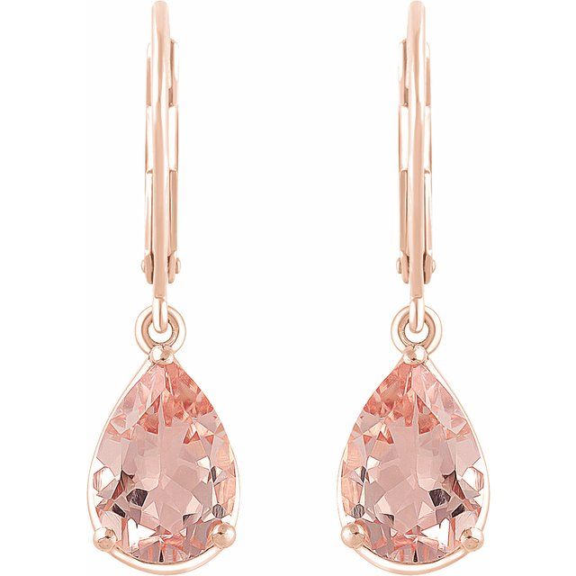 14K Natural Pink Morganite Earrings