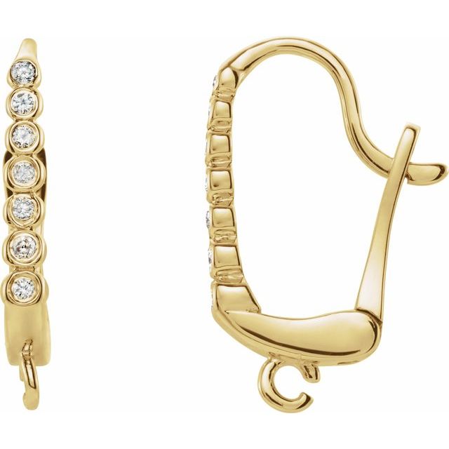 14K .04 CTW Natural Diamond Lever Back Earring Top