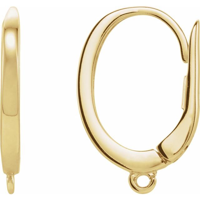 10K Click-In Lever Back Earring Top