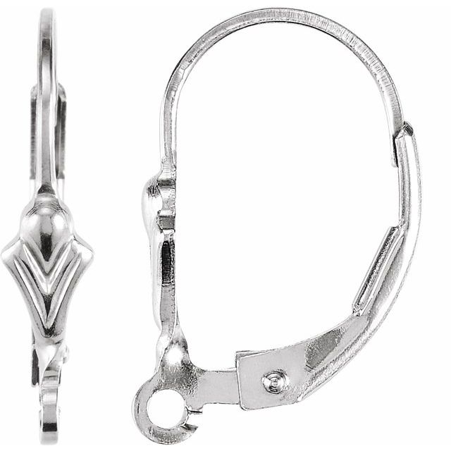 14K Fleur-de-Lis Lever Back Earring Top