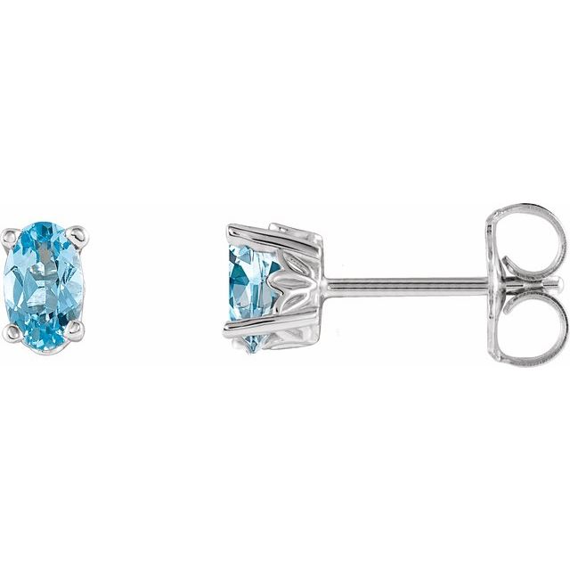 14K Natural Aquamarine Earrings