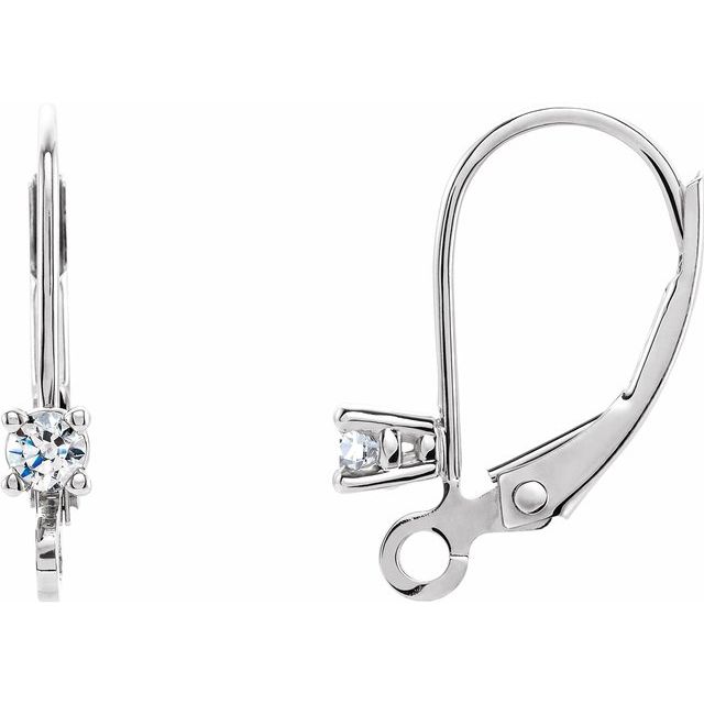 14K .06 CTW Natural Diamond Lever Back Earring Top