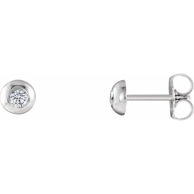 1/8 CTW Natural Diamond Domed Stud Earring