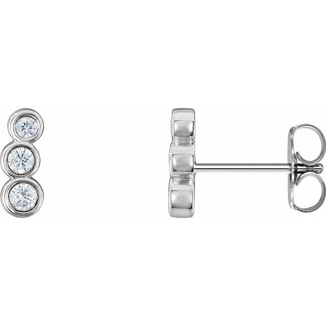 14K 1/8 CTW Natural Diamond Petite Ear Climbers