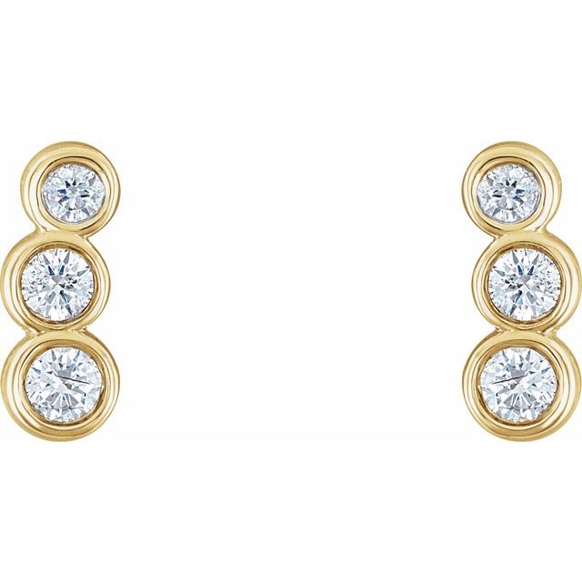 14K 1/8 CTW Natural Diamond Petite Ear Climbers