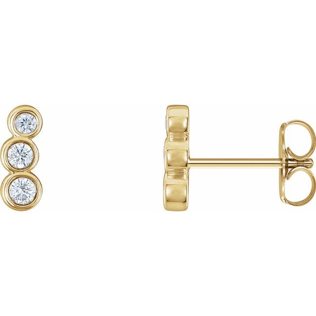 14K 1/8 CTW Natural Diamond Petite Ear Climbers