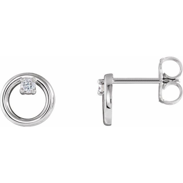 14K .06 CTW Natural Diamond Circle Earrings