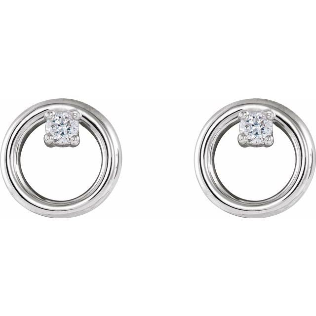 14K .06 CTW Natural Diamond Circle Earrings