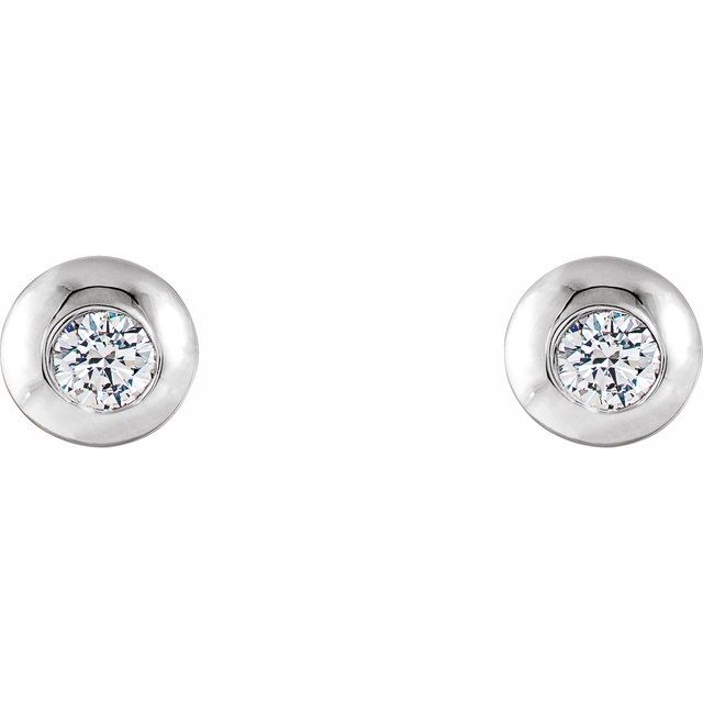 1/8 CTW Natural Diamond Domed Stud Earring