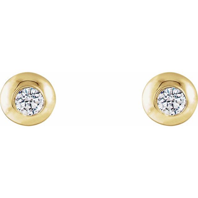 14K 1/3 CTW Lab-Grown Diamond Domed Stud Earrings