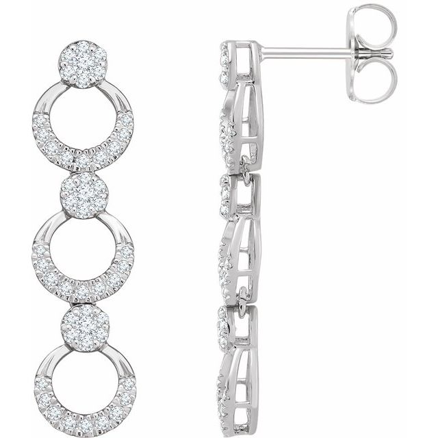14K 1/2 CTW Natural Diamond Geometric Earrings