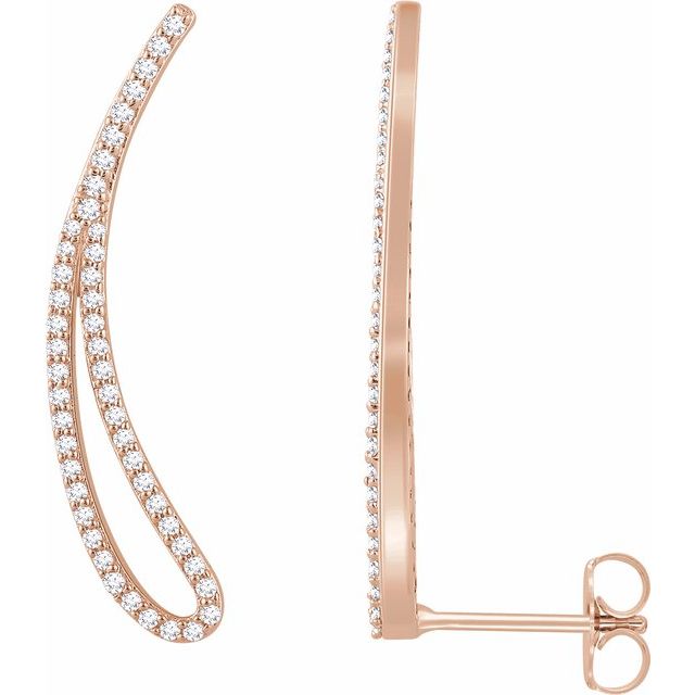 14K 1/4 CTW Natural Diamond Ear Climbers