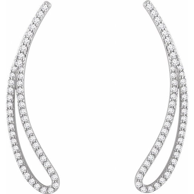 14K 1/4 CTW Natural Diamond Ear Climbers
