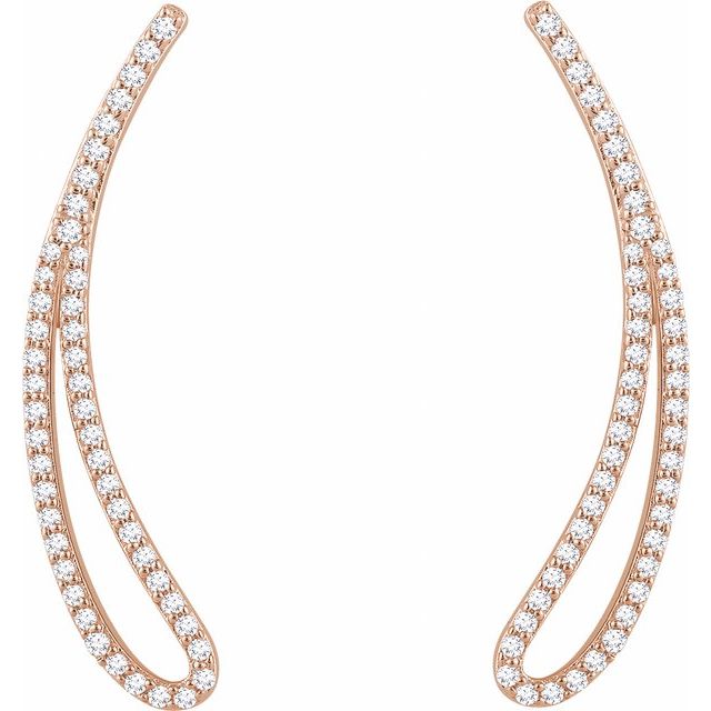 14K 1/4 CTW Natural Diamond Ear Climbers