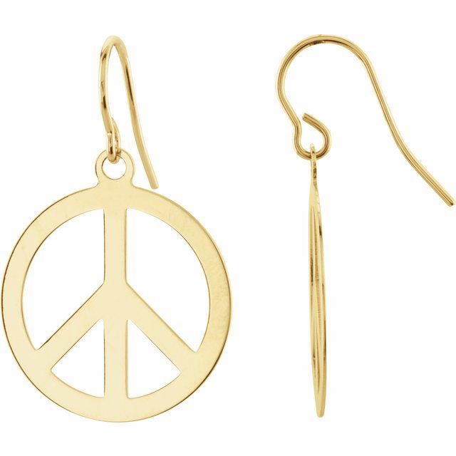 14K Peace Sign Earrings