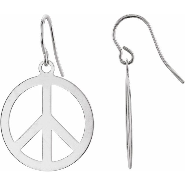 14K Peace Sign Earrings