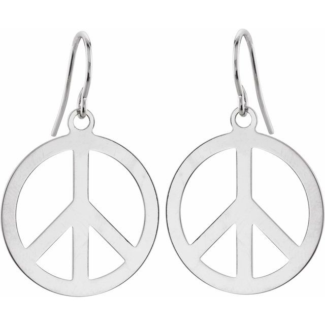 14K Peace Sign Earrings